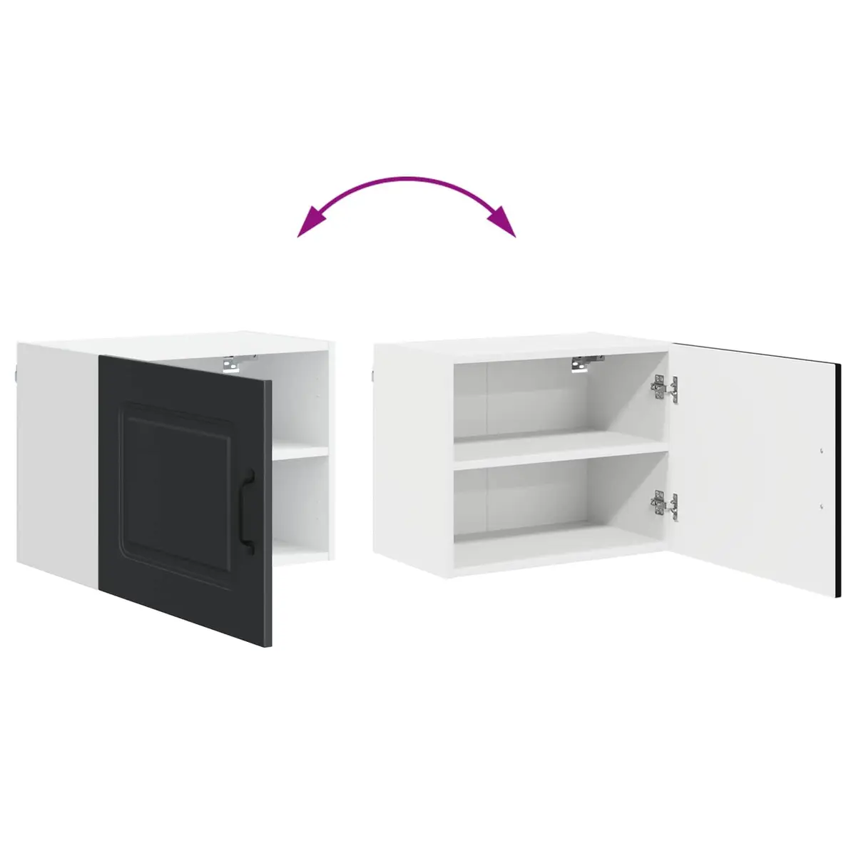 Black Engineered Wood Dishwasher Panel Cabinet