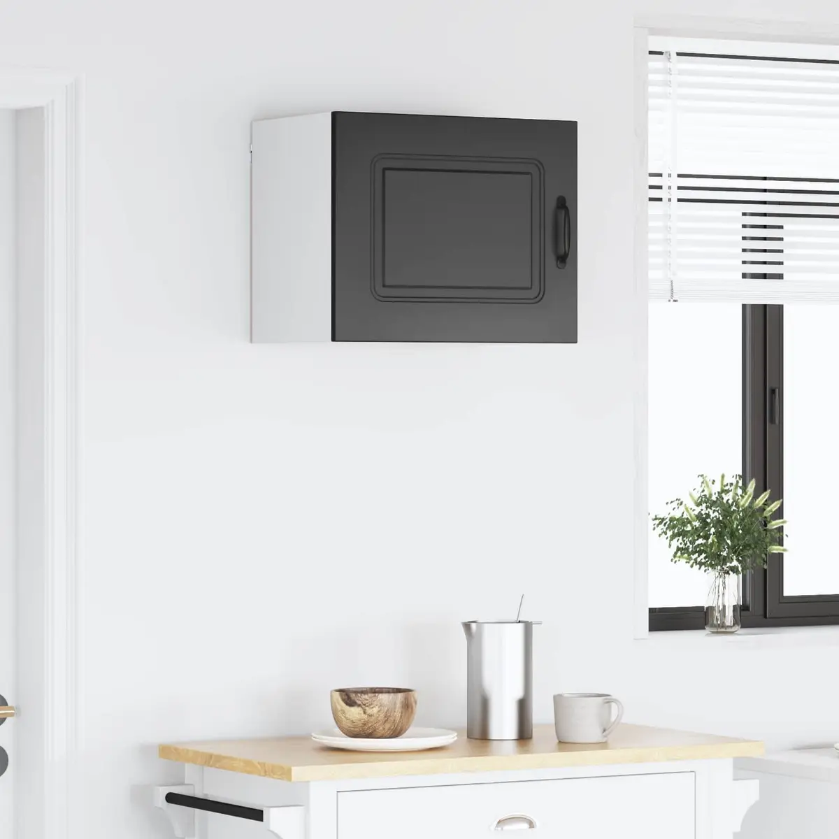Black Engineered Wood Dishwasher Panel Cabinet