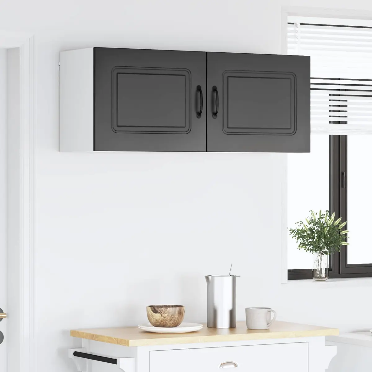Black Kitchen Dishwasher Panel Storage Cabinet 50x31x40cm
