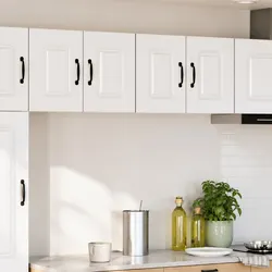 Engineered Wood White Kitchen Cabinet for Smart Storage