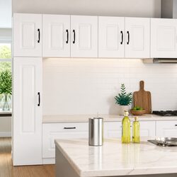 Durable White Engineered Wood Kitchen Cabinet Panel 60x31x40 cm