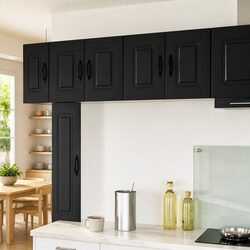 Durable Black Engineered Wood Kitchen Cabinet for Storage 60 x 31 x 40 cm