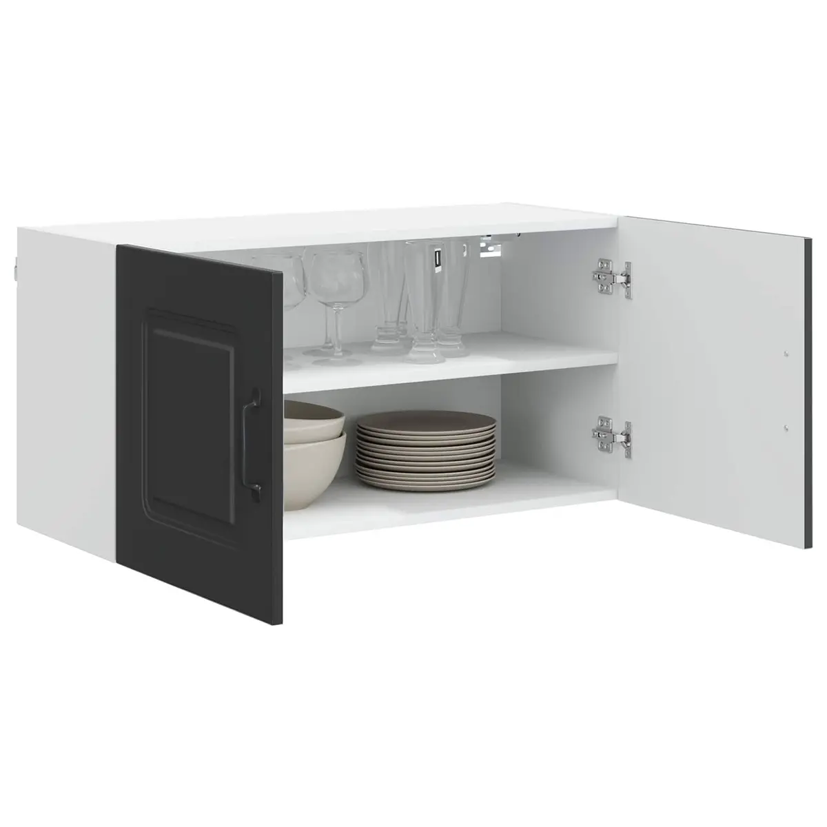 Black Engineered Wood Kitchen Cabinet