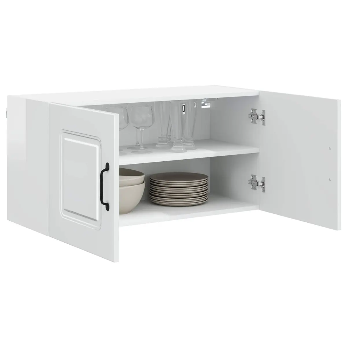 High Gloss White Kitchen Dishwasher Panel Storage Cabinet 80x31x40cm