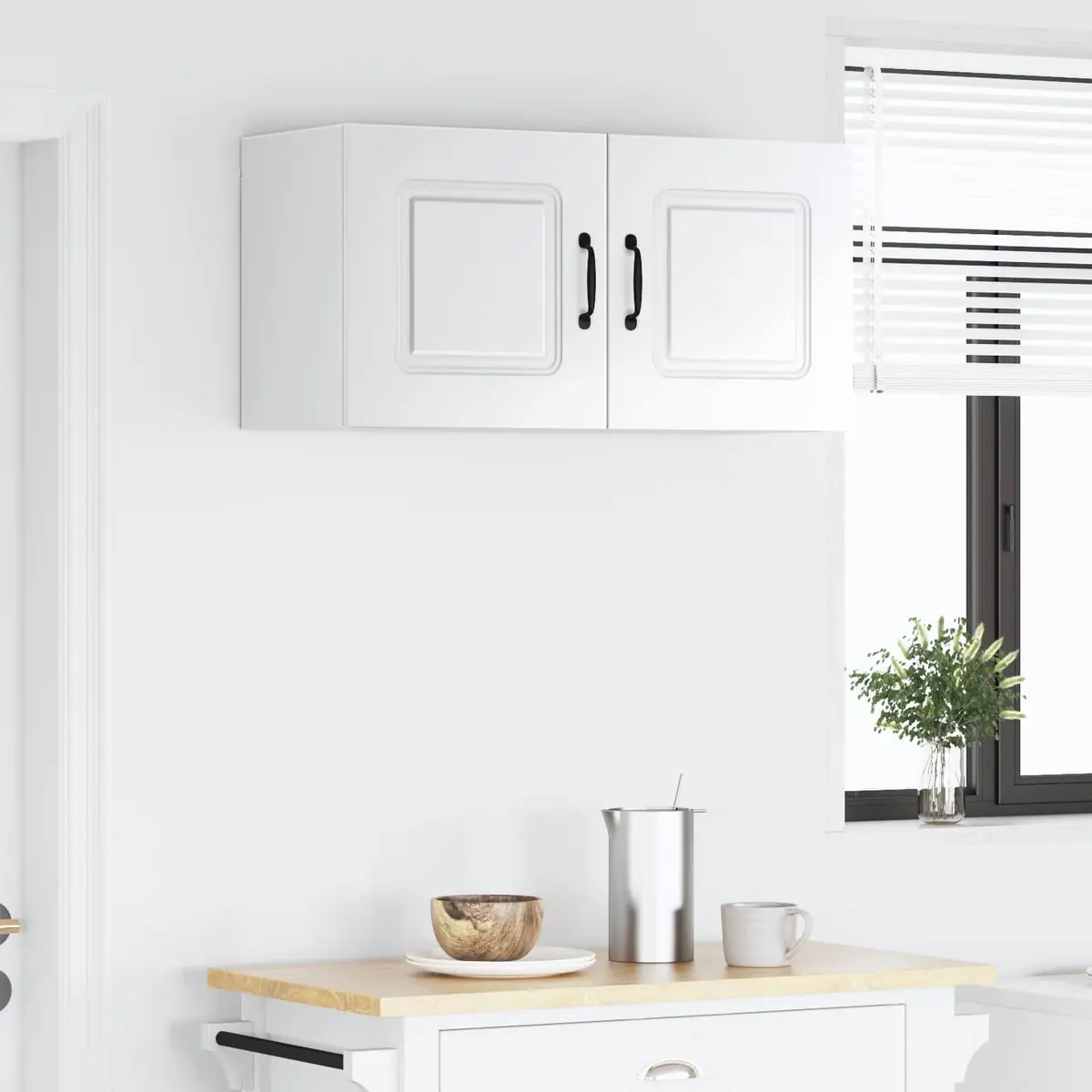 High Gloss White Kitchen Dishwasher Panel Storage Cabinet 80x31x40cm