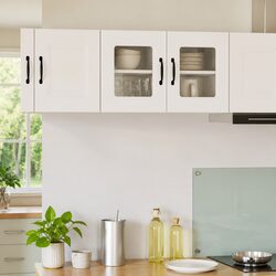 Engineered Wood White Kitchen Cabinet with Ample Storage