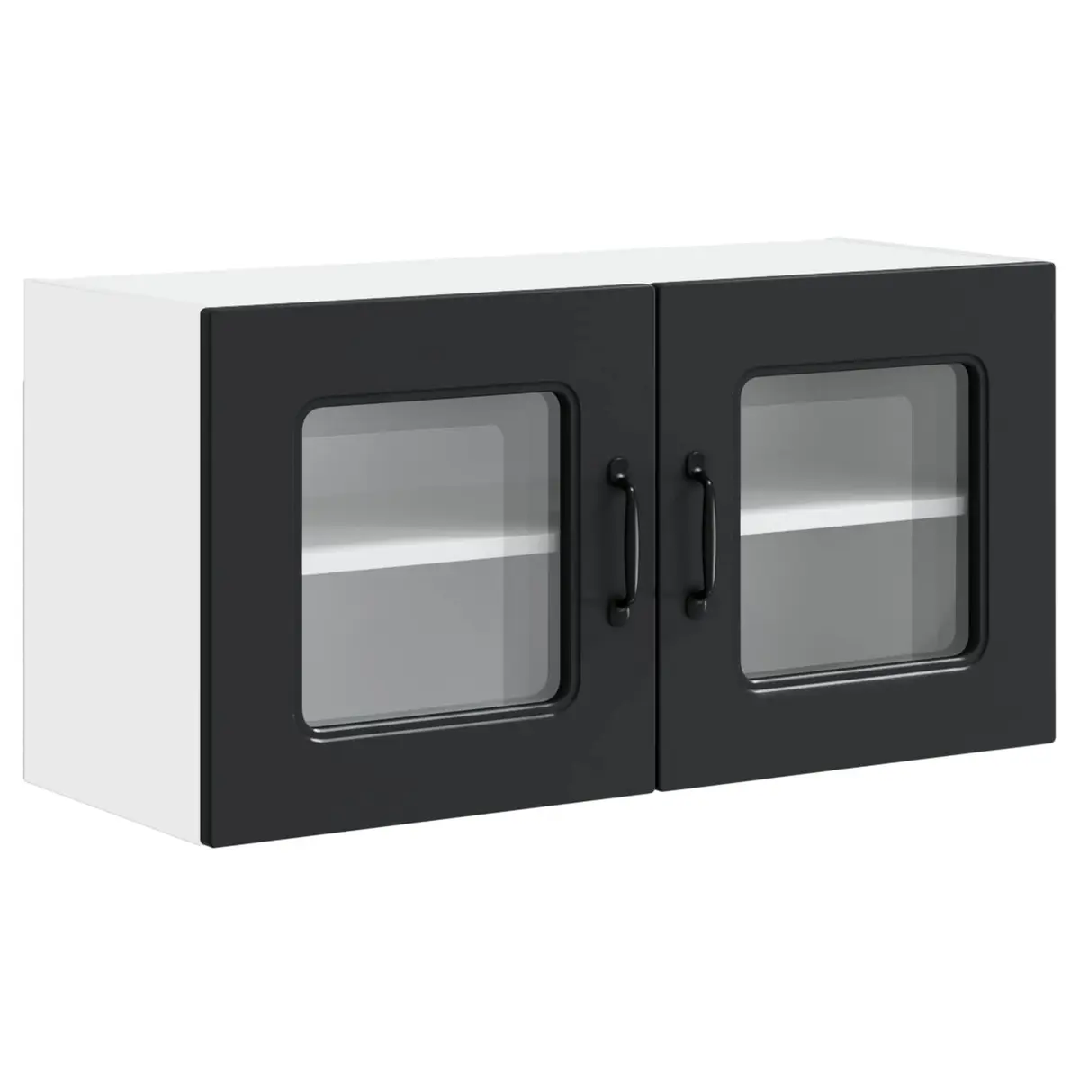 Engineered Wood Black Kitchen Cabinet with Dishwasher Panel