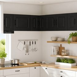Modern Black Engineered Wood Kitchen Cabinet 57x57x40cm