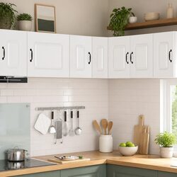 High Gloss White Kitchen Cabinet with Engineered Wood