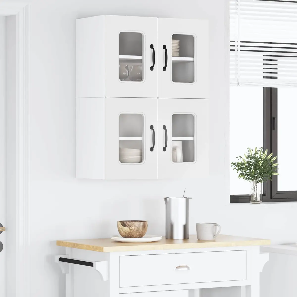 White Kitchen Cabinet Panel for Organised Storage