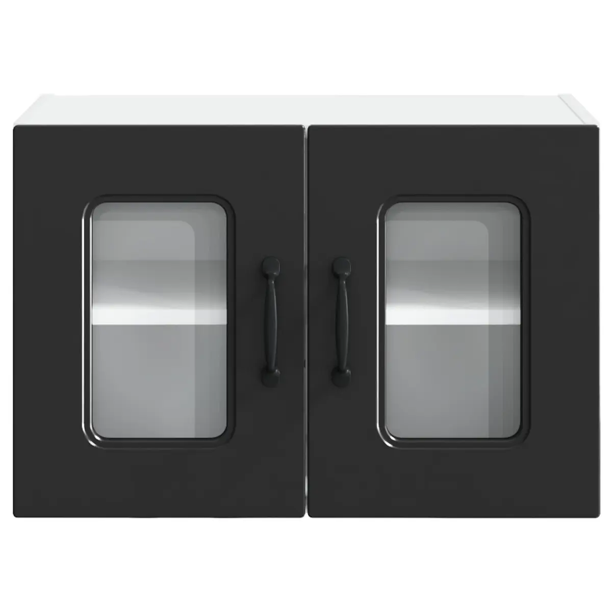 Engineered Wood Black Kitchen Cabinet with Storage