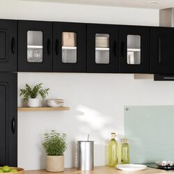 Premium Black Engineered Wood Kitchen Cabinet Panel 60x31x40 cm