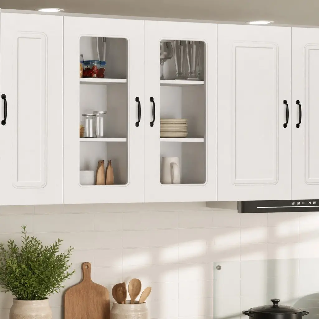 White Engineered Wood Kitchen Cabinet Panel 40x31x80cm