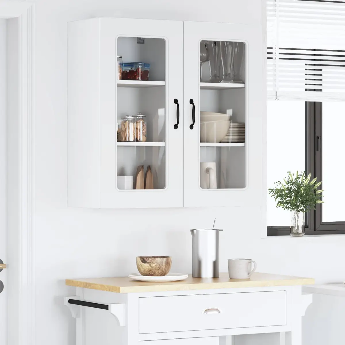 White Engineered Wood Kitchen Cabinet Panel 40x31x80cm