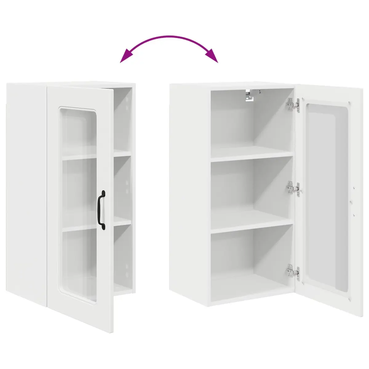White Engineered Wood Kitchen Cabinet Panel 40x31x80cm