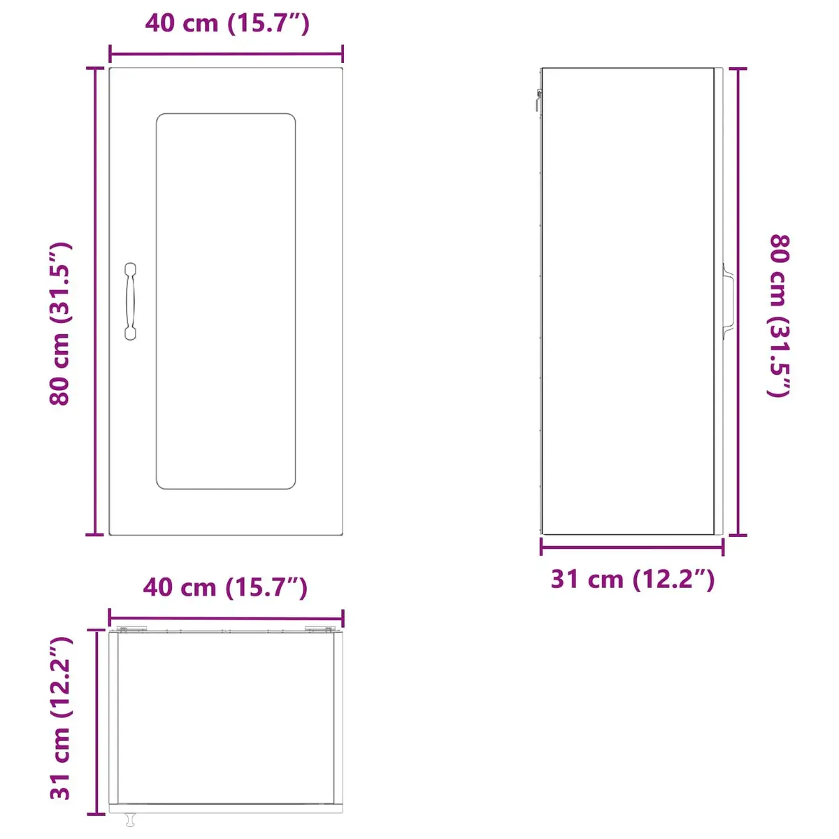 Dishwasher Panel Storage Unit Engineered Wood 40 x 31 x 80 cm White