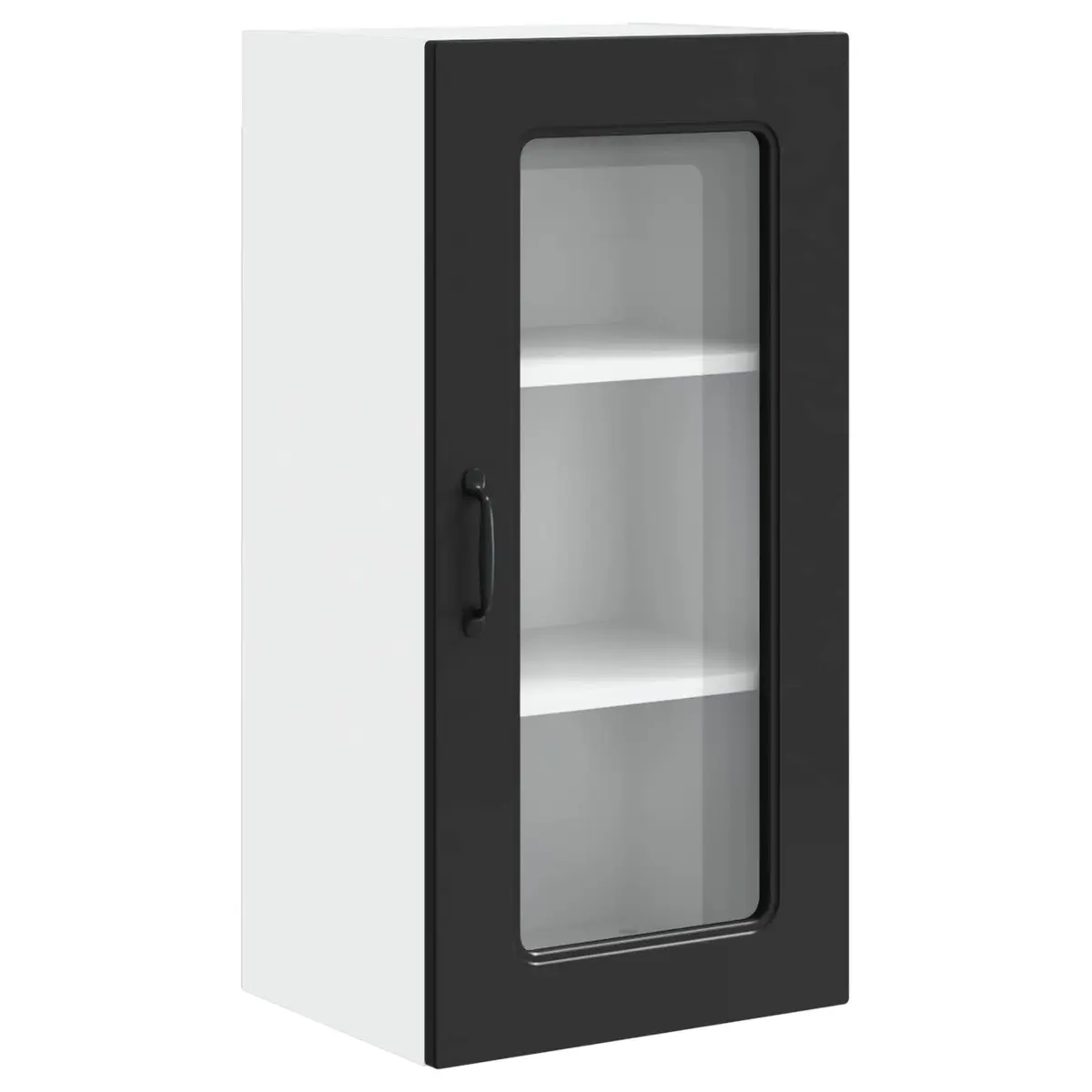 Black Engineered Wood Kitchen Cabinet for Storage