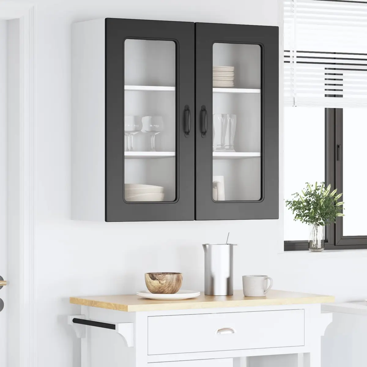 Black Kitchen Cabinet 40x31x80cm Engineered Wood