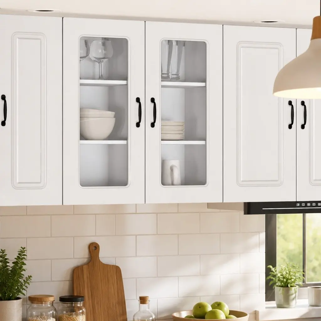 High Gloss White Engineered Wood Kitchen Cabinet Panel