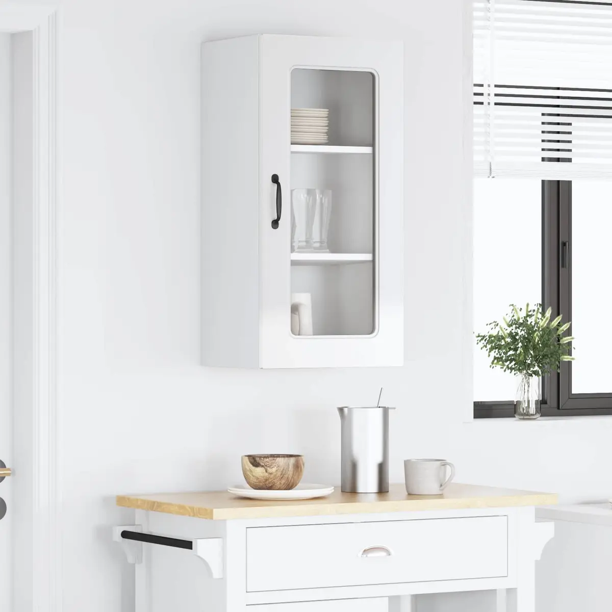 High Gloss White Engineered Wood Kitchen Cabinet Panel