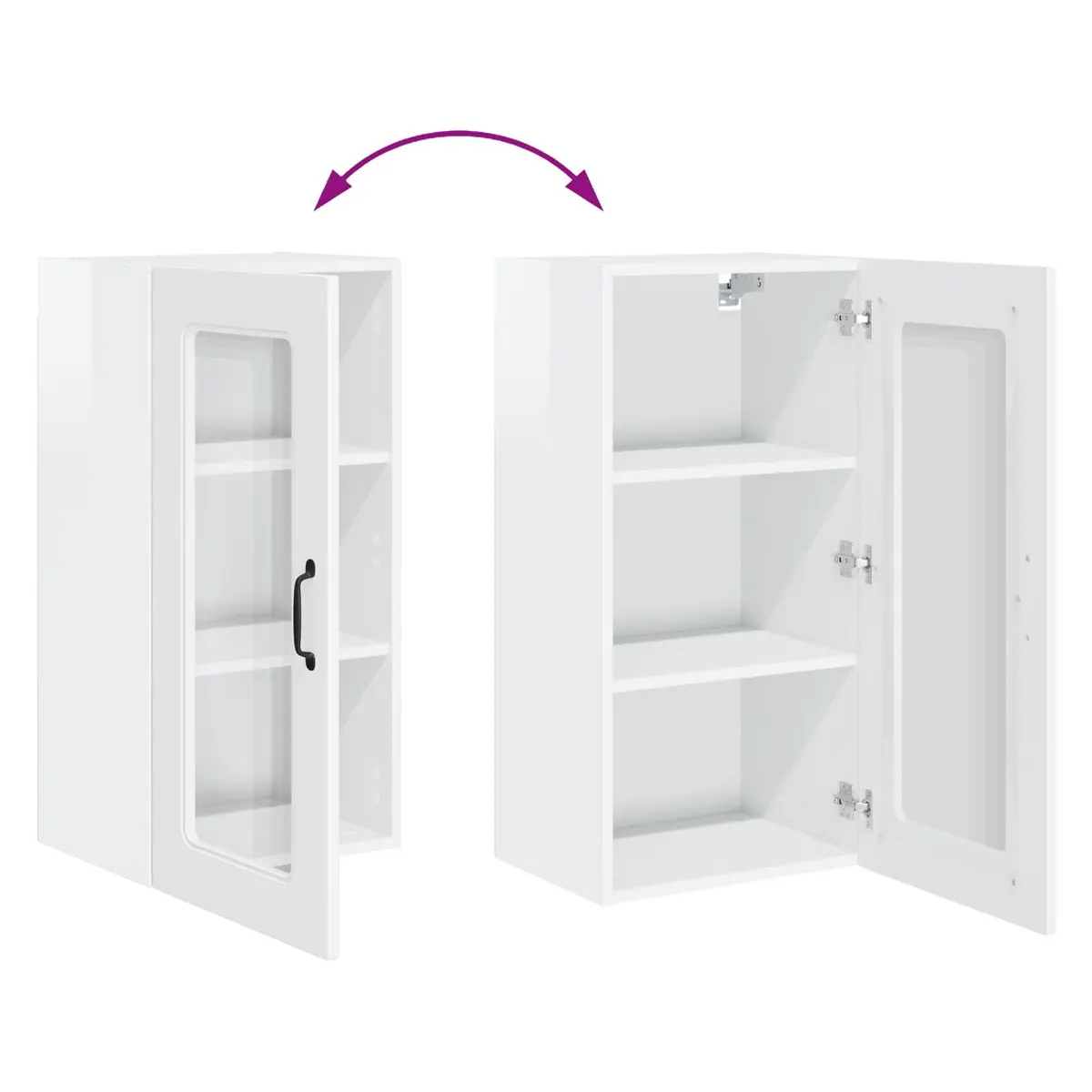 High Gloss White Engineered Wood Kitchen Cabinet Panel