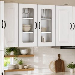 Kitchen Dishwasher Cabinet Panel 40x31x80cm High Gloss White Storage 2 Pieces