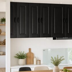 Durable Black Engineered Wood Kitchen Cabinet 30x31x80cm
