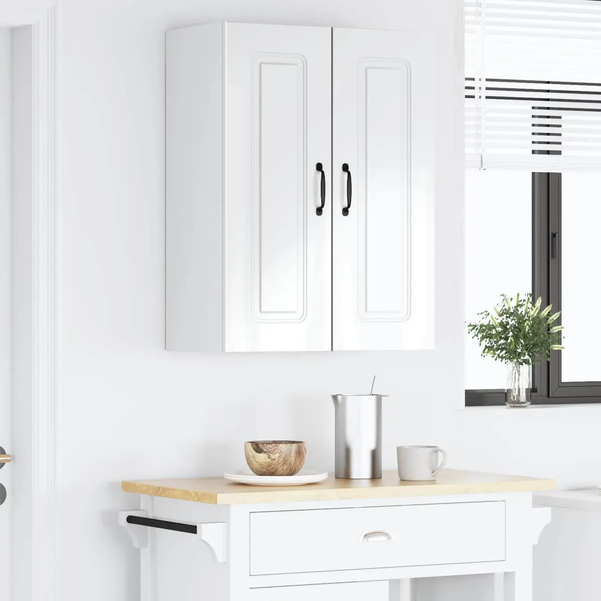 High Gloss White Kitchen Dishwasher Panel Cabinet Storage