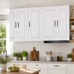 Premium White Engineered Wood Dishwasher Panel Storage Cabinet