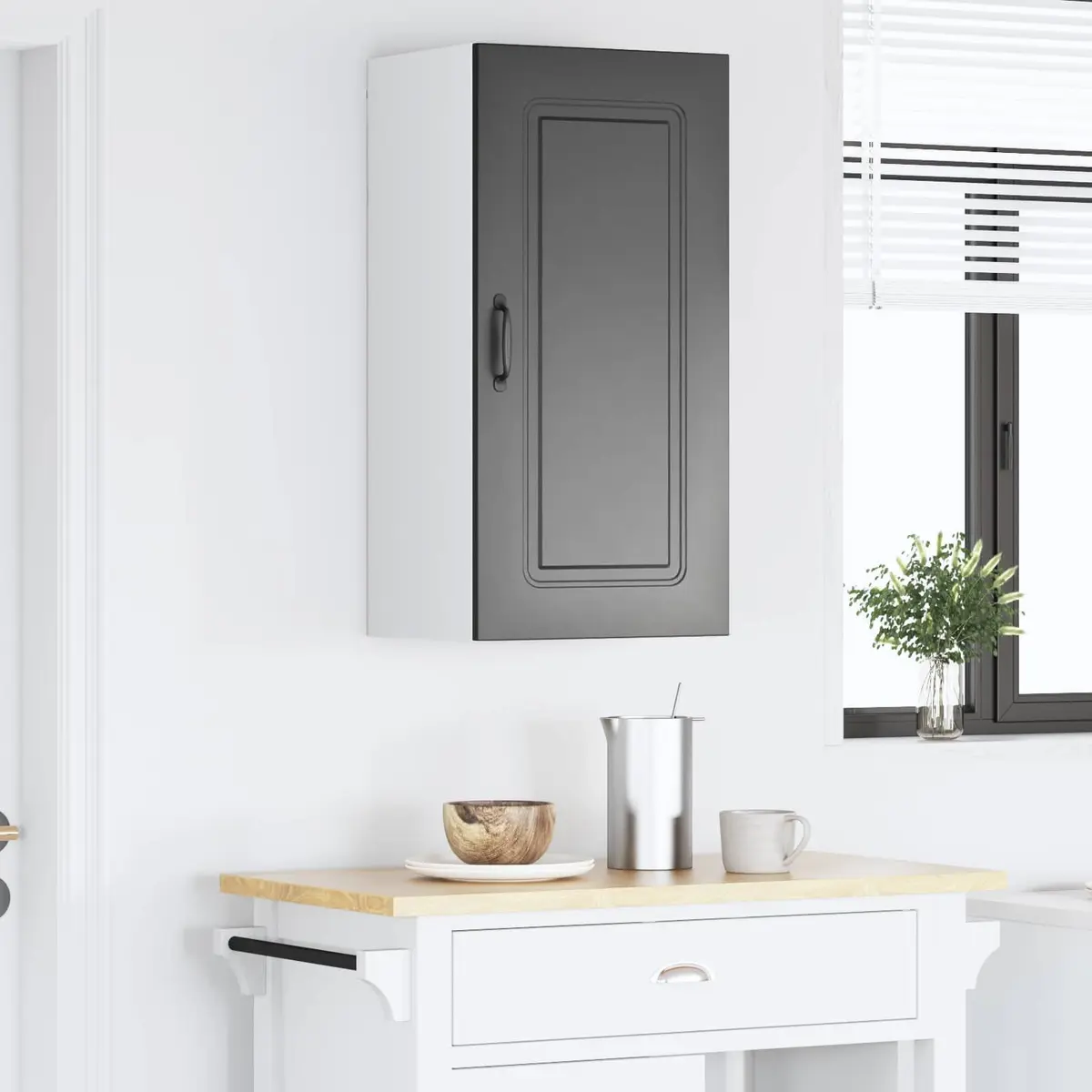 Black Engineered Wood Dishwasher Panel Storage Unit
