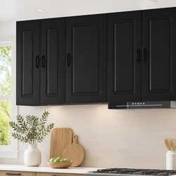 Quality Engineered Wood Kitchen Cabinet in Black - 50x31x80cm