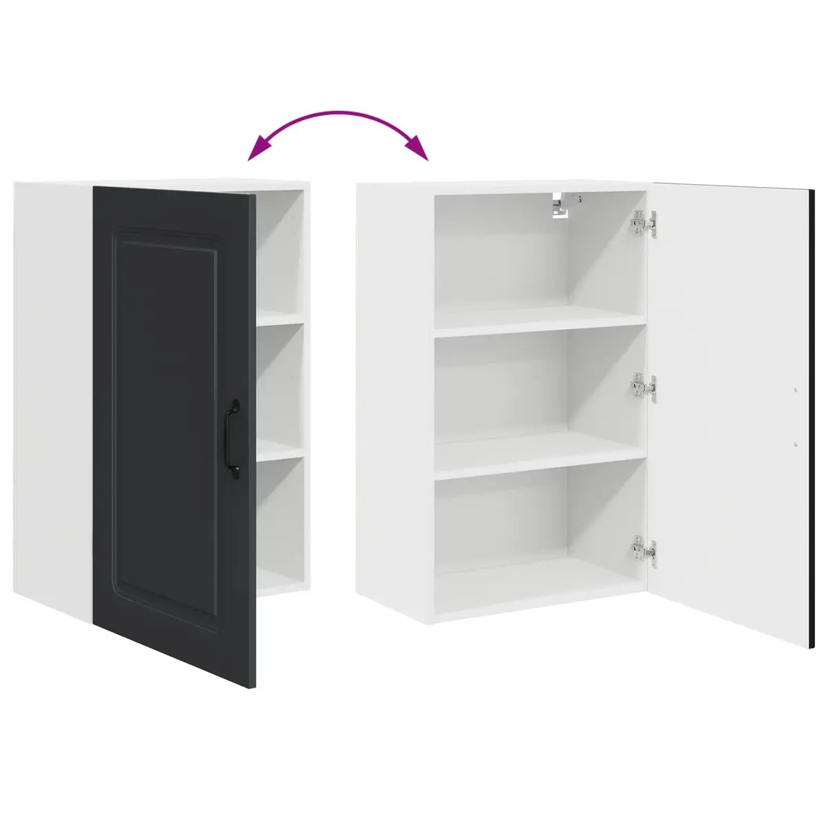 Dishwasher Panel Kitchen Cabinet Engineered Wood 50x31x80cm Black