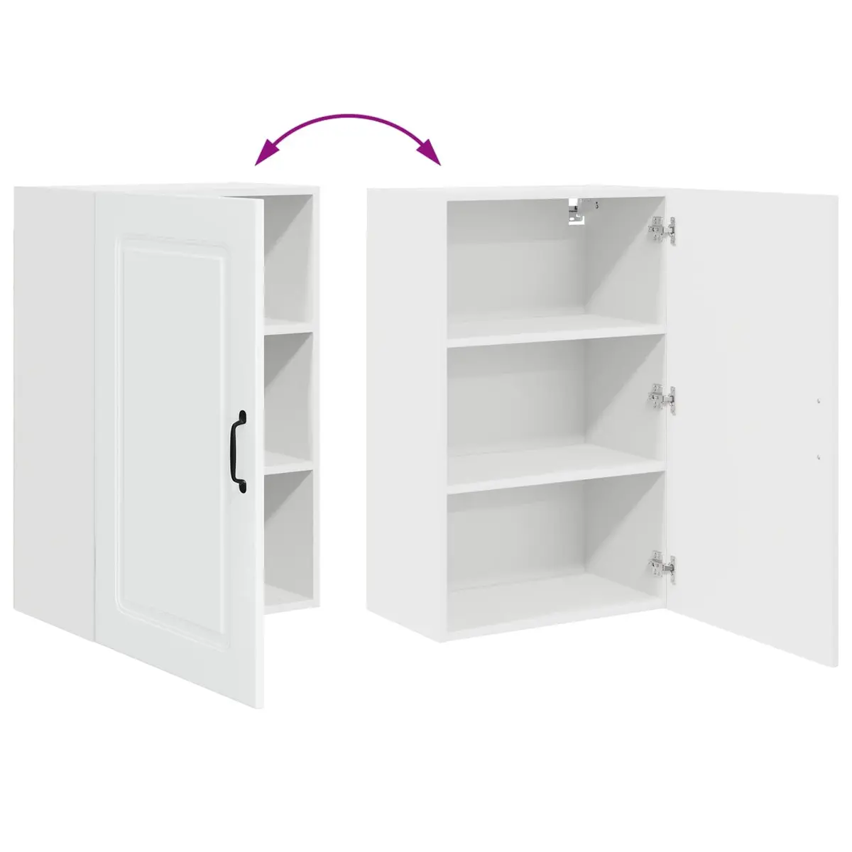 High Gloss White Kitchen Cabinet with Storage Space 50x31x80cm