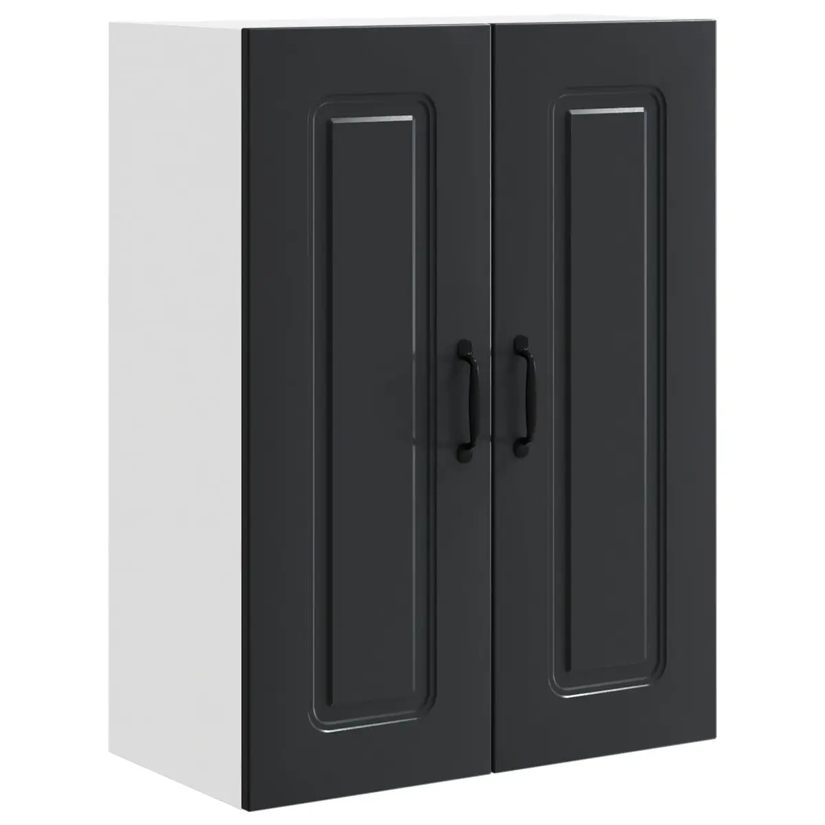 Black Engineered Wood Kitchen Cabinet with Storage