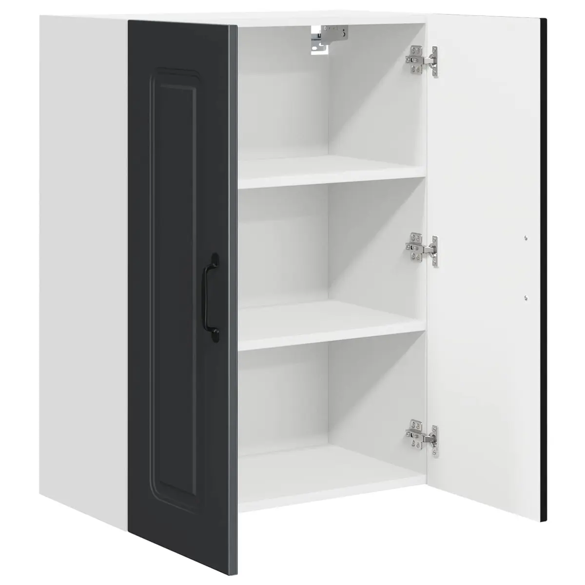 Black Engineered Wood Kitchen Cabinet with Storage