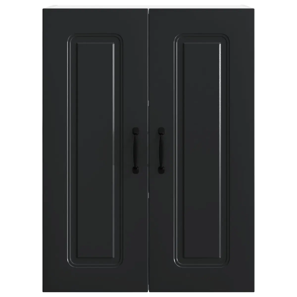 Black Engineered Wood Kitchen Cabinet with Storage