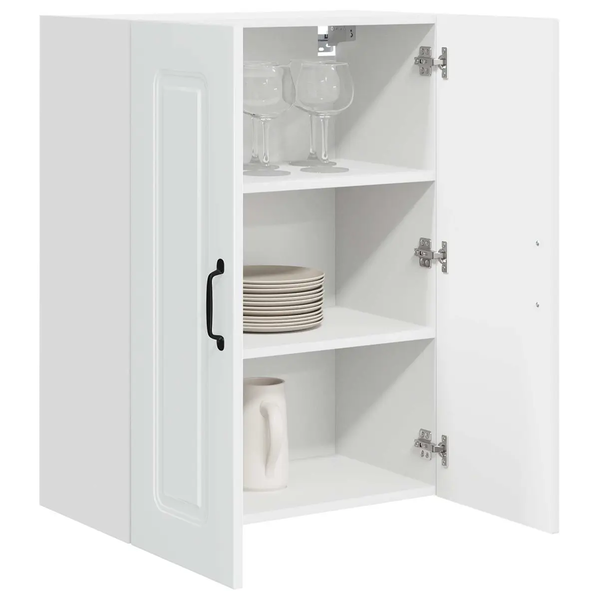 Engineered Wood High Gloss White Kitchen Cabinet