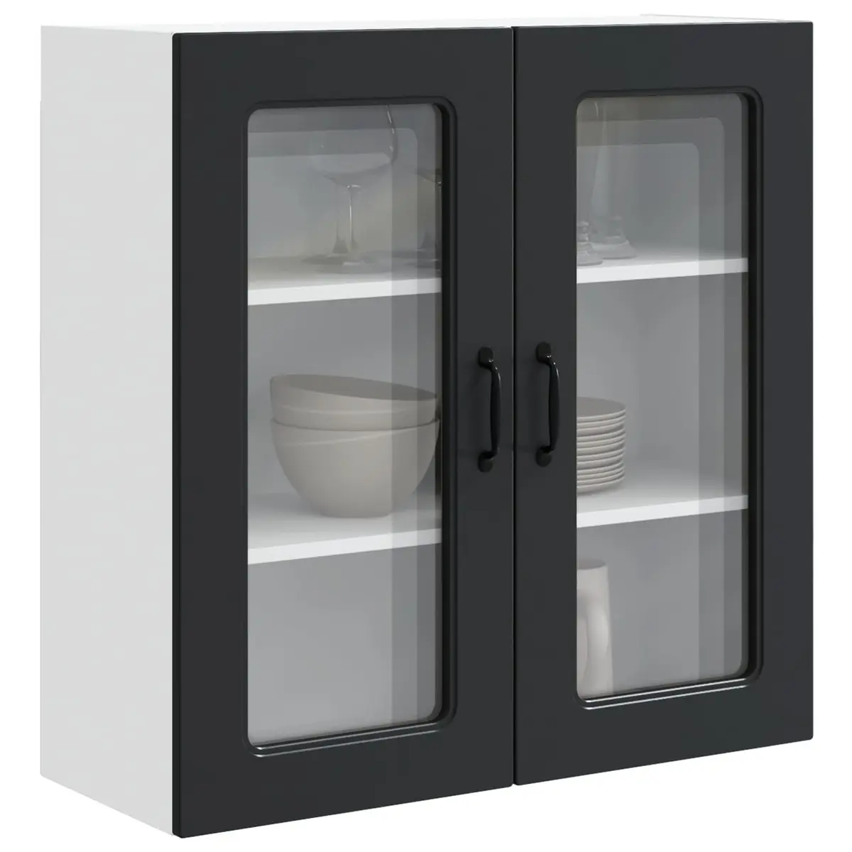 Black Engineered Wood Kitchen Cabinet Panel 80x31x80cm