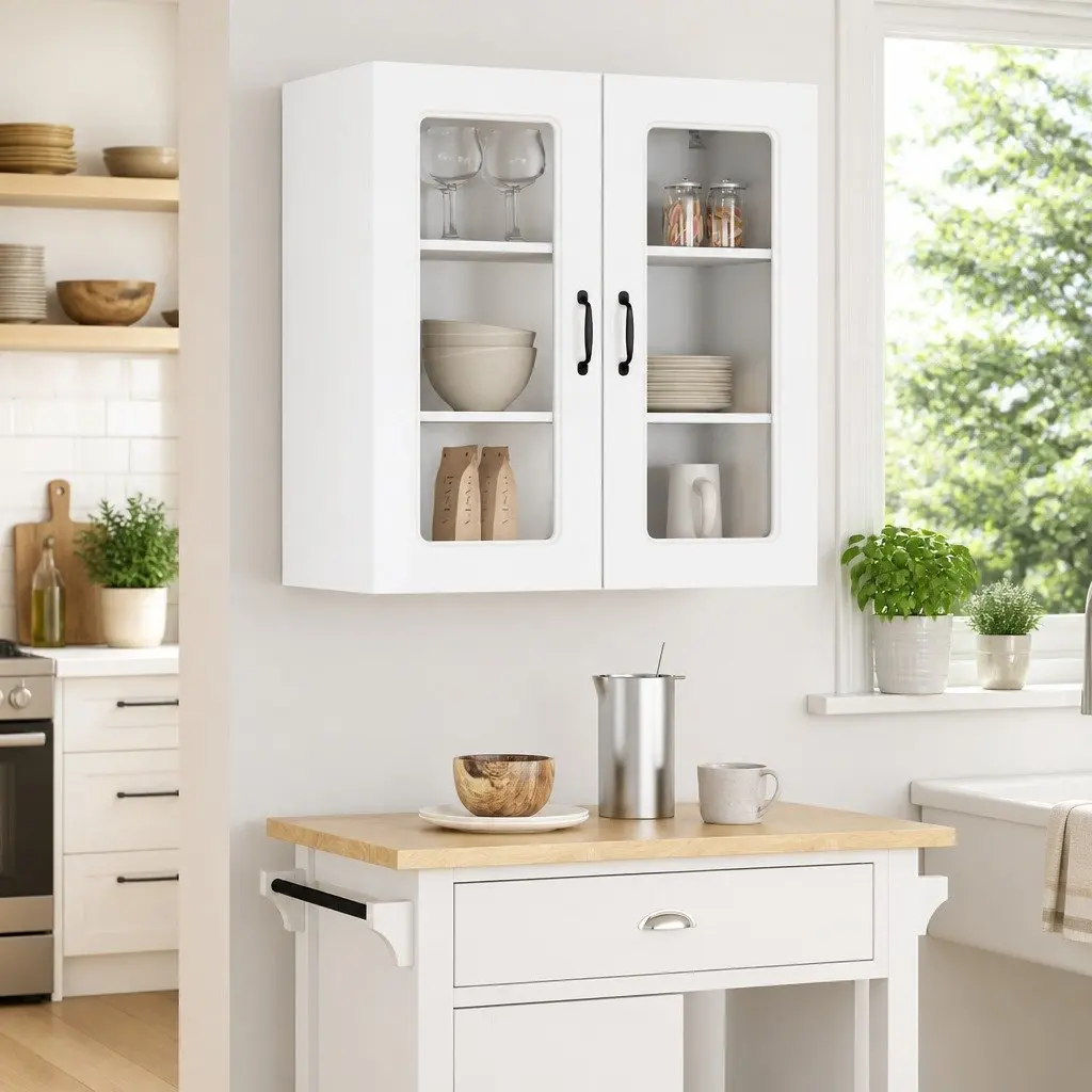 High Gloss White Kitchen Cabinet Dishwasher Storage Engineered Wood