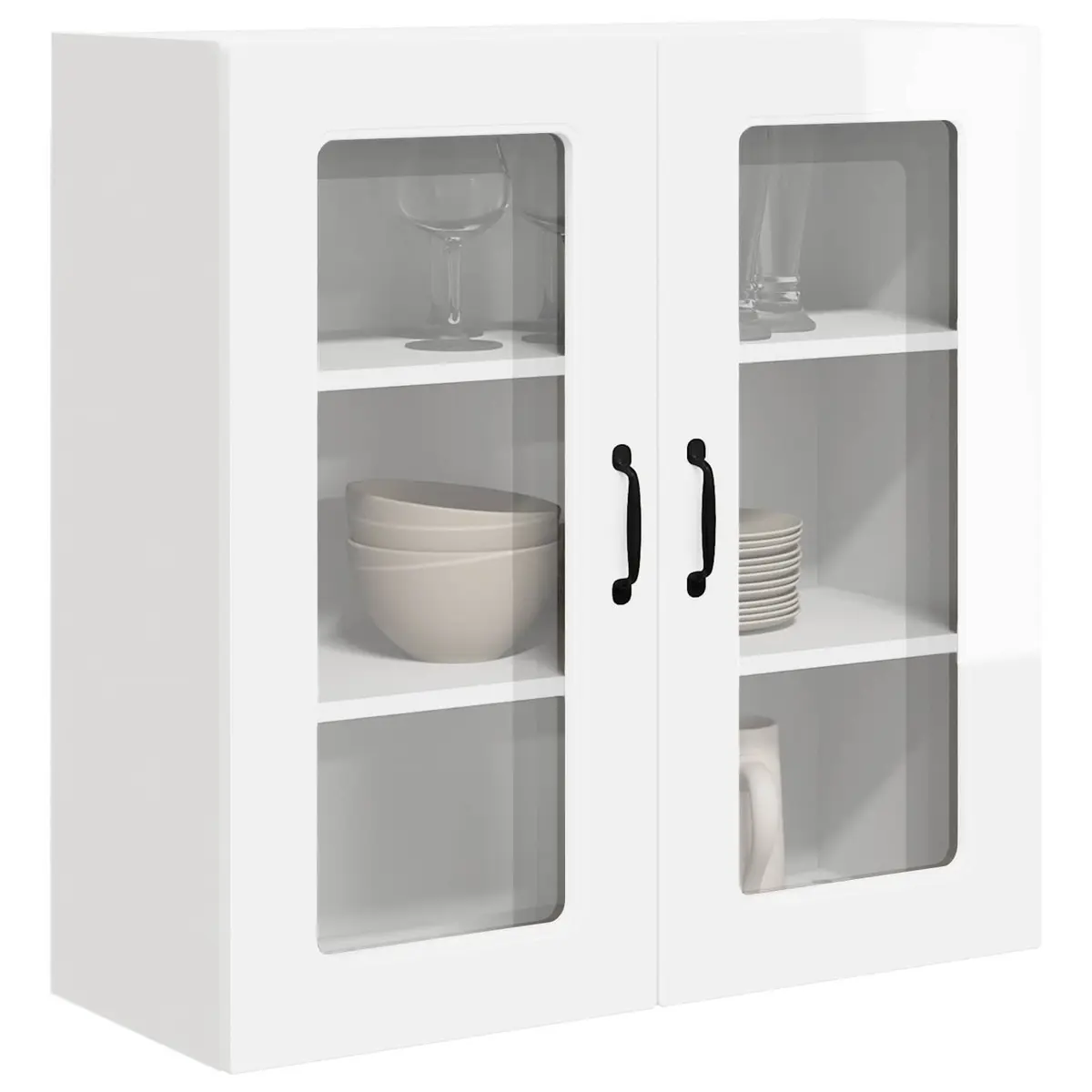 High Gloss White Kitchen Cabinet Dishwasher Storage Engineered Wood