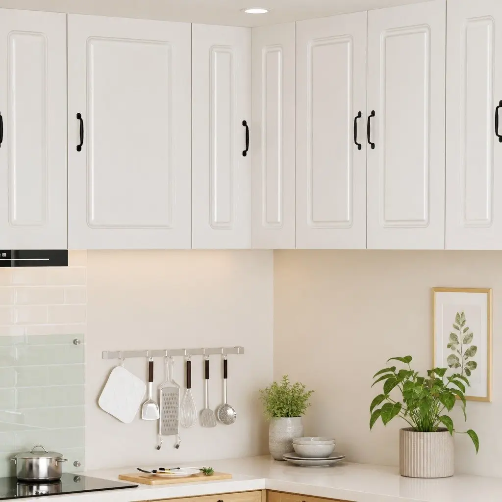White Engineered Wood Kitchen Cabinet for Storage