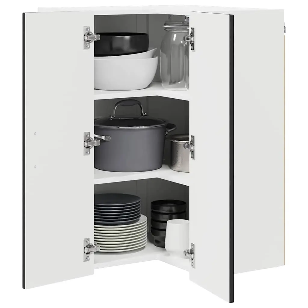 Black Engineered Wood Kitchen Cabinet Storage