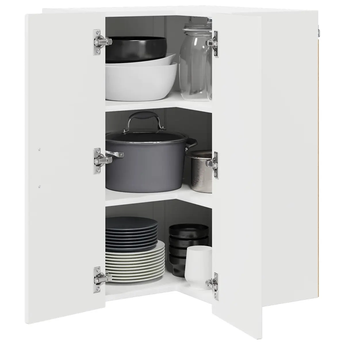 Kitchen Cabinet Engineered Wood 57 x 57 x 80 cm High Gloss White