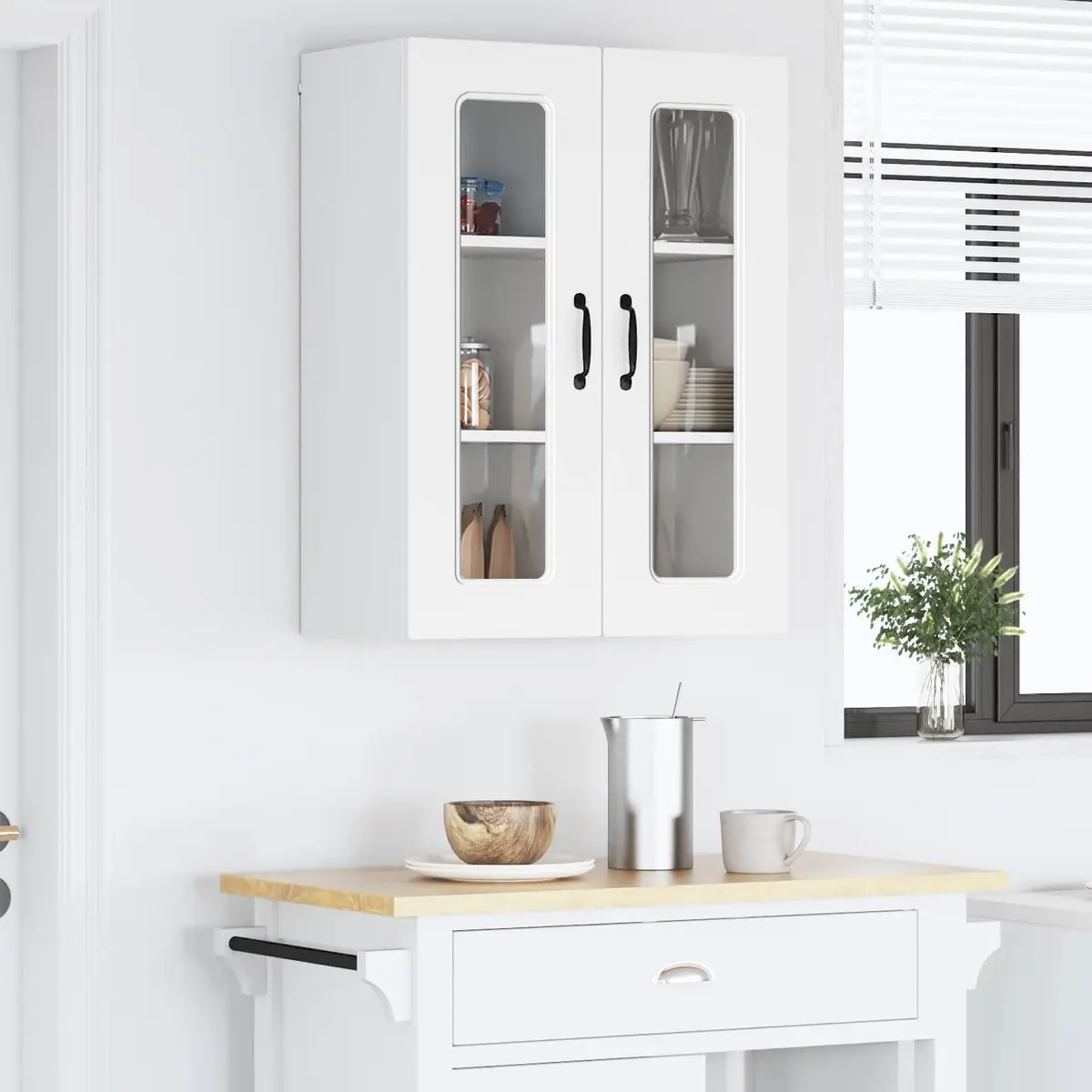 Engineered Wood Dishwasher Storage Cabinet in White