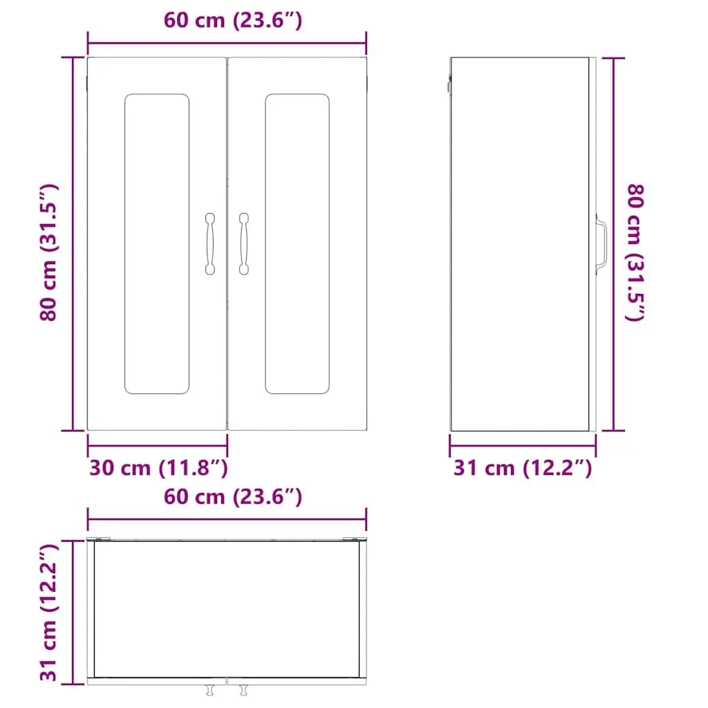 Dishwasher Panel Kitchen Cabinet Black Engineered Wood Storage 60x31x80cm