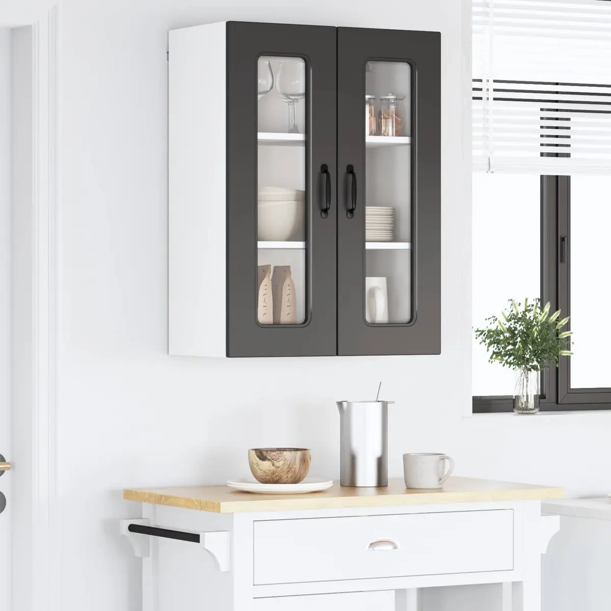Dishwasher Panel Kitchen Cabinet Black Engineered Wood Storage 60x31x80cm