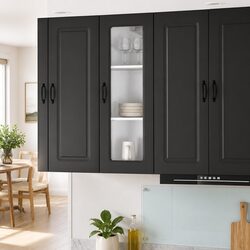 Black Engineered Wood Kitchen Cabinet for Dishwashers 40 x 31 x 100 cm
