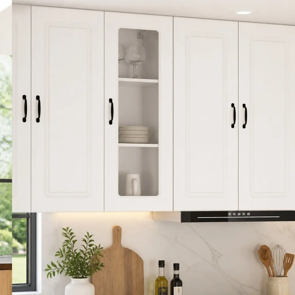 High Gloss White Kitchen Dishwasher Panel Storage Cabinet