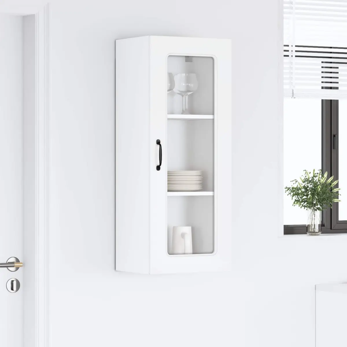 High Gloss White Kitchen Dishwasher Panel Storage Cabinet