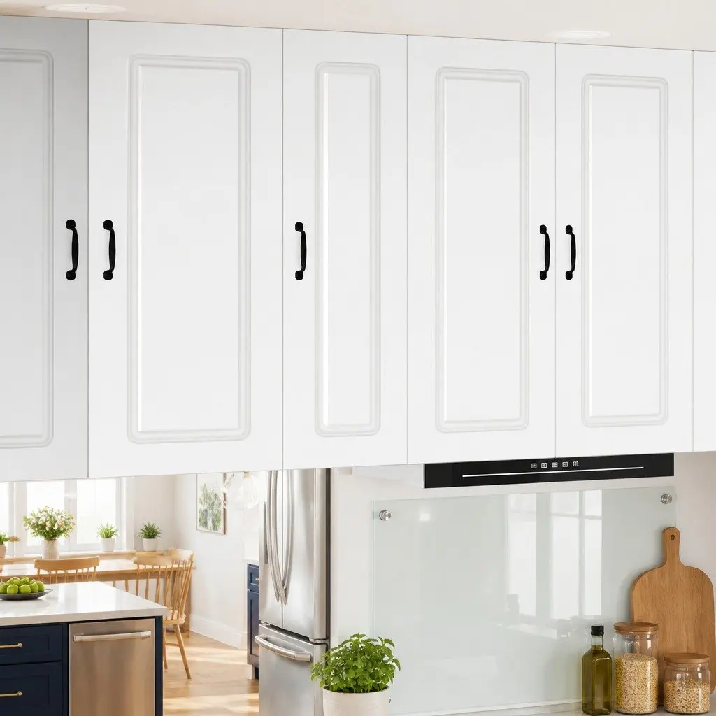 Engineered Wood White Kitchen Cabinet with Dishwasher Panel